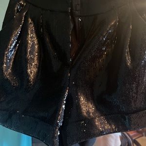 Maje black tiny sequin shorts, dressy vs boho stunning and flattering like new